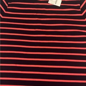 J. Crew Navy and Coral Striped Mini Dress